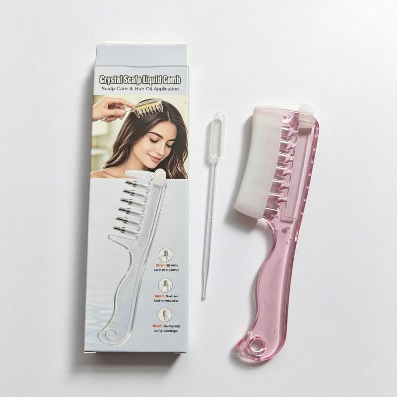 1 Set  Ball-Operated Fluid Guide Comb Liquid Comb Built In Liquid Reservoir Teeth For Hair Growth Home Hair Care Tool