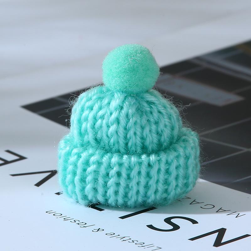 Korean Style Knitted Wool Hat with DIY Pompom Decoration - Mini Christmas Accessory