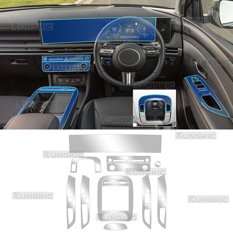Für HYUNDAI TUCSON 2025-UP Kratzschutz Auto Innenraum Mittelkonsole Medien Armaturenbrett Navigation TPU Schutzfolie Aufkleber