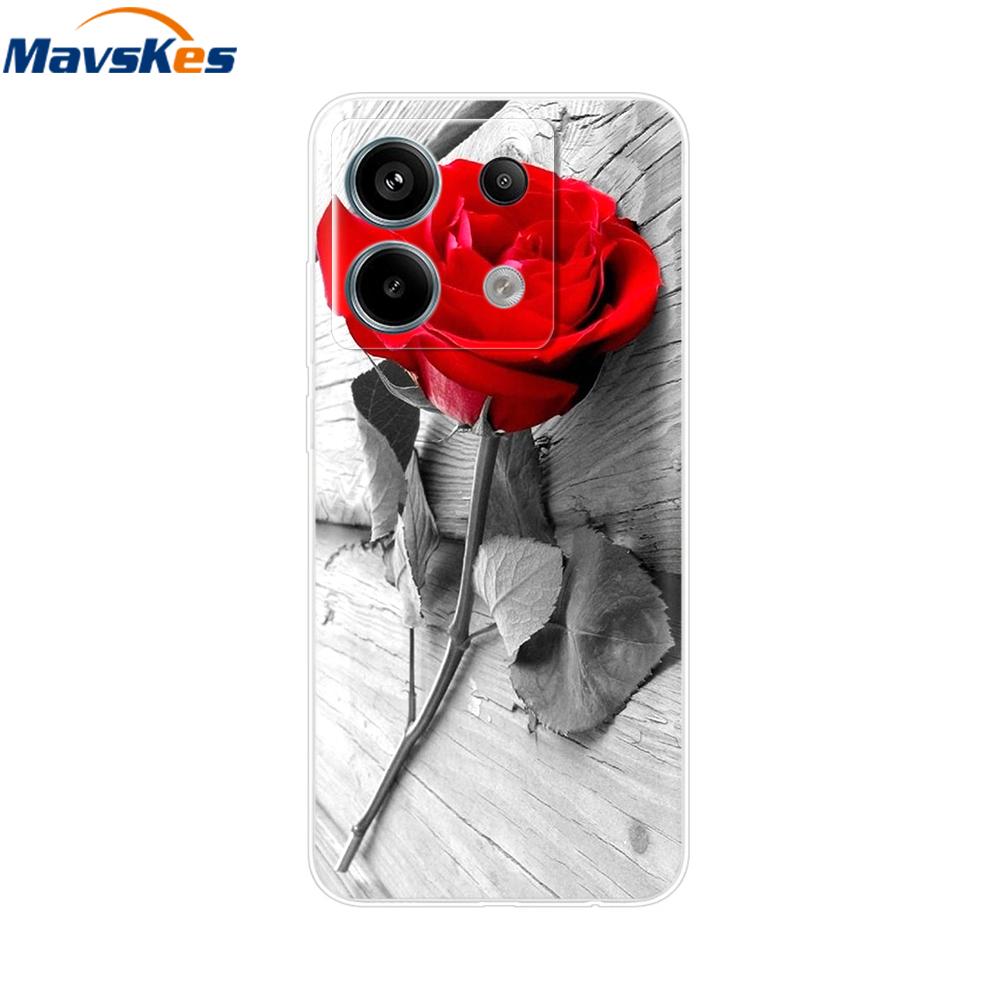 Handyhülle Für Xiaomi Redmi Note 13 Pro 5G Rückseite Niedlich Stoßfest Weich Klar Silikon TPU Für Redmi Note13 Note 13 Pro Funda