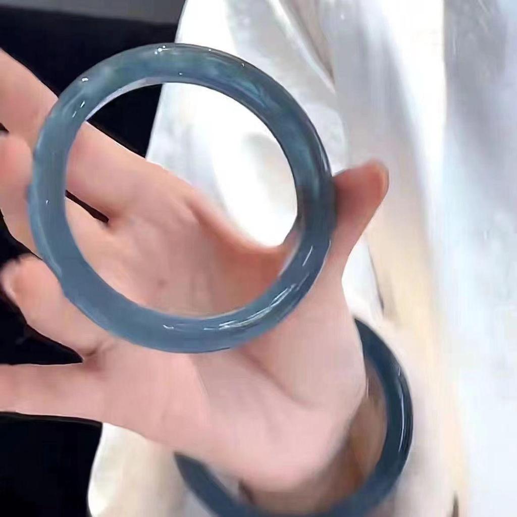 Inspirowana Xiaohongshu Chińska Stylistyka Zielona Szklana Bransoletka z Kwiatami – Świeża, Uniwersalna i Bajkowa