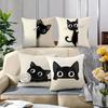 Cute Black Cat Patterns Throw Pillow Cushions Polyester pillowcase, sofa decorative cushion cov Headboard Pillow