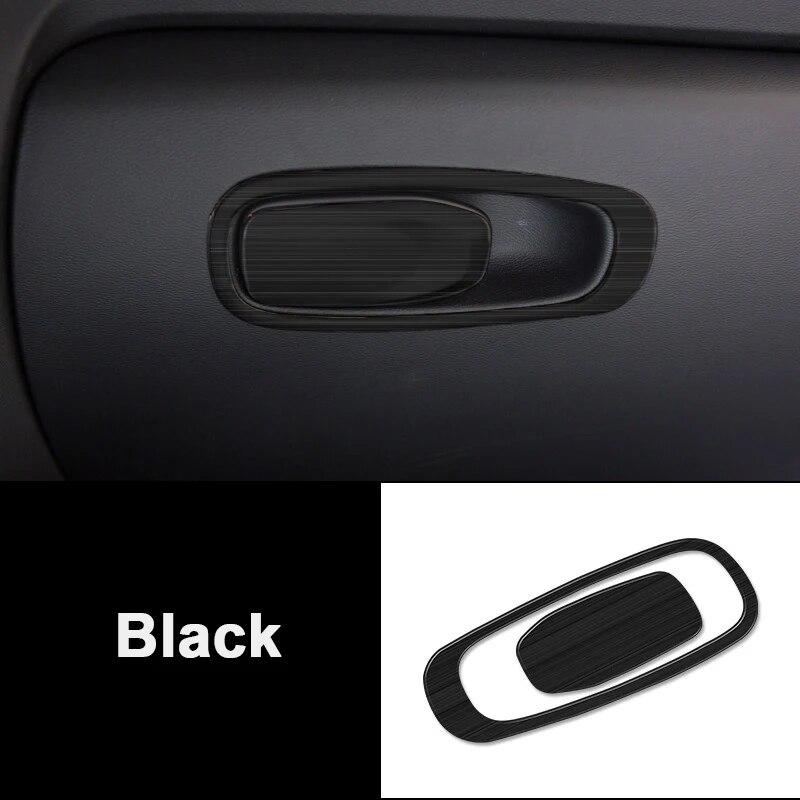 Pentru Volvo XC60 2018 - Cutie de depozitare copilot mașină din oțel inoxidabil Cutie pentru mănuși Capac pentru mâner Autocolante ornamentale Accesorii interioare