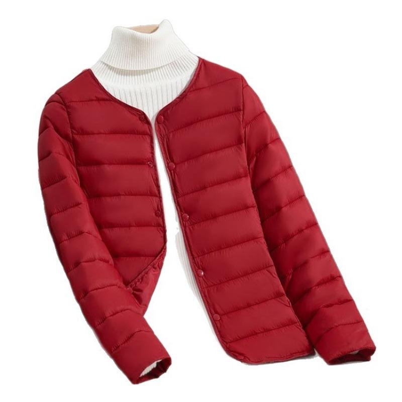 New autumn and winter liner cotton-padded clothes, round neck collar, two padded jackets, light down cotton-padded clothes, women's short styles