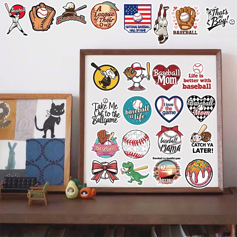 50/100PCS Baseball Sticker Waterproof Scrapbooking Collage Luggage Laptop Phone DIY Art Picture Gift Luggage Cartoon Sticker