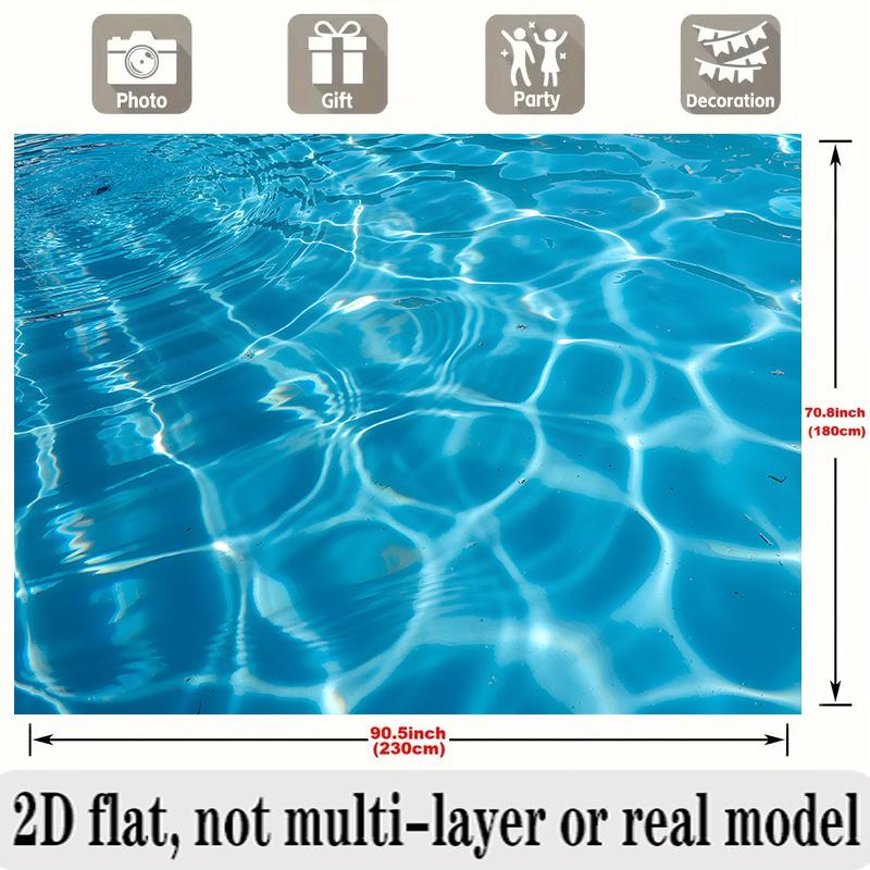 2D-Flachdesign, 1 Stück pro Packung - Schwimmbad-Banner-Dekoration - Bunter Polyester-Hintergrund im Schwimmbad-Thema
