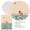 Nordic Minimalistic Art Surfing Paddling Swimming Sea Wave Print Poster Canvas Painting Abstract Wall Art for Room Home Decor