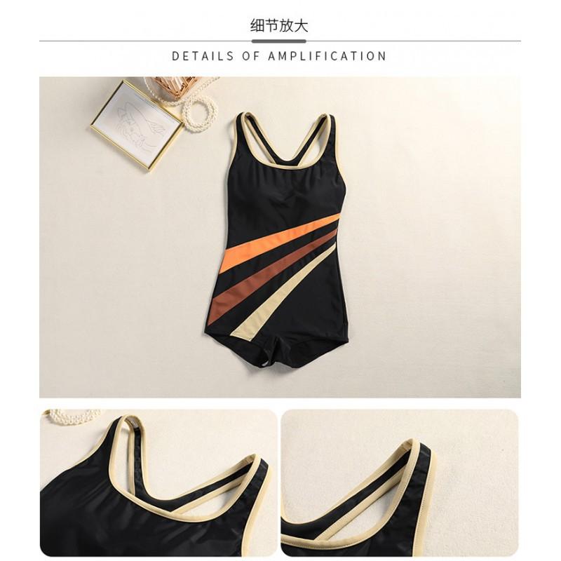 Swimming Suit Female One-piece Boxer Shows Slimming Covering Belly Sexy Conservative Vest Pool Competitive Swimsuit