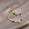 New Arrival Trendy Contrast Stitched Double-layer Bracelet Natural Freshwater Pearl 14K Gold Filled Female Gifts No Fade