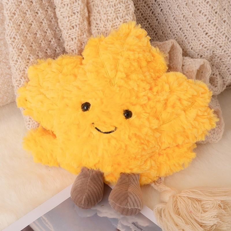Yuzu Leaf Plush Toy With Pp Cotton For Autumn Decor And Gift Collection