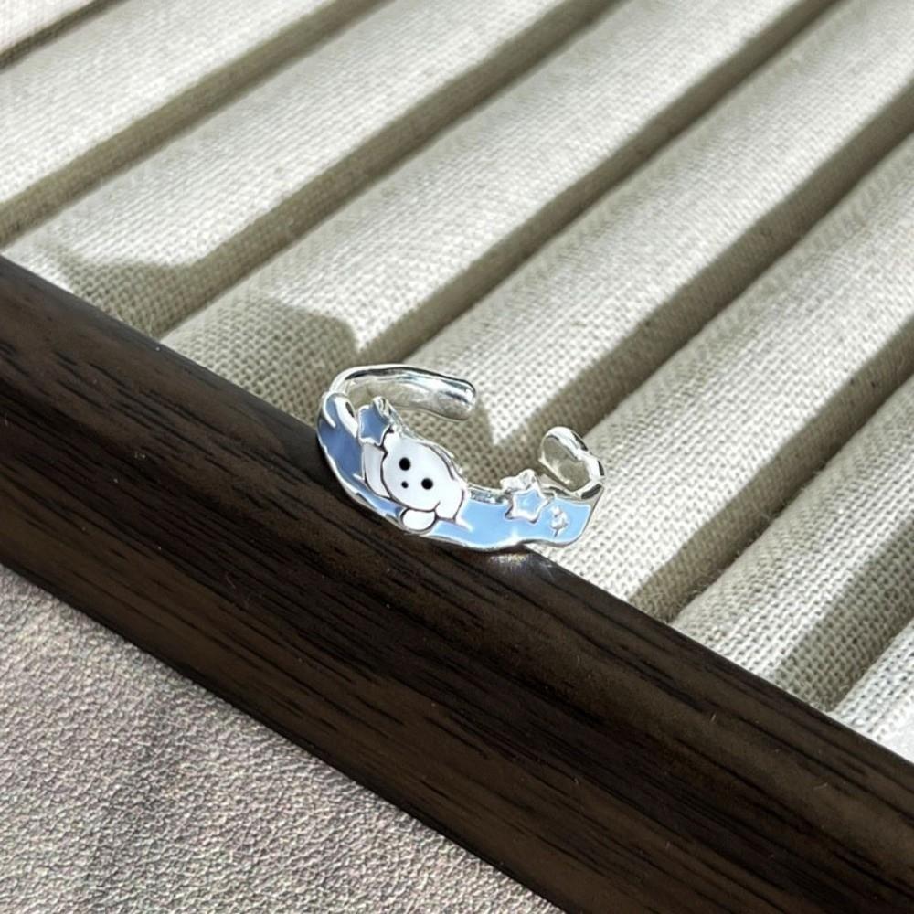 Puppy Cat Dog Rings Zinc Zinc Alloy Valentine's Day Gifts Cute Couple Star Rings Gifts