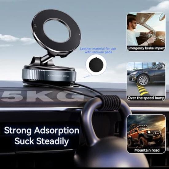 Rotatable Vacuum Strong Suction Magnetic Phone Holder Car Mount Stand Universal