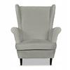 Bella Wing Chair with Footrest Scandinavian Family Meble Light Gray Plush