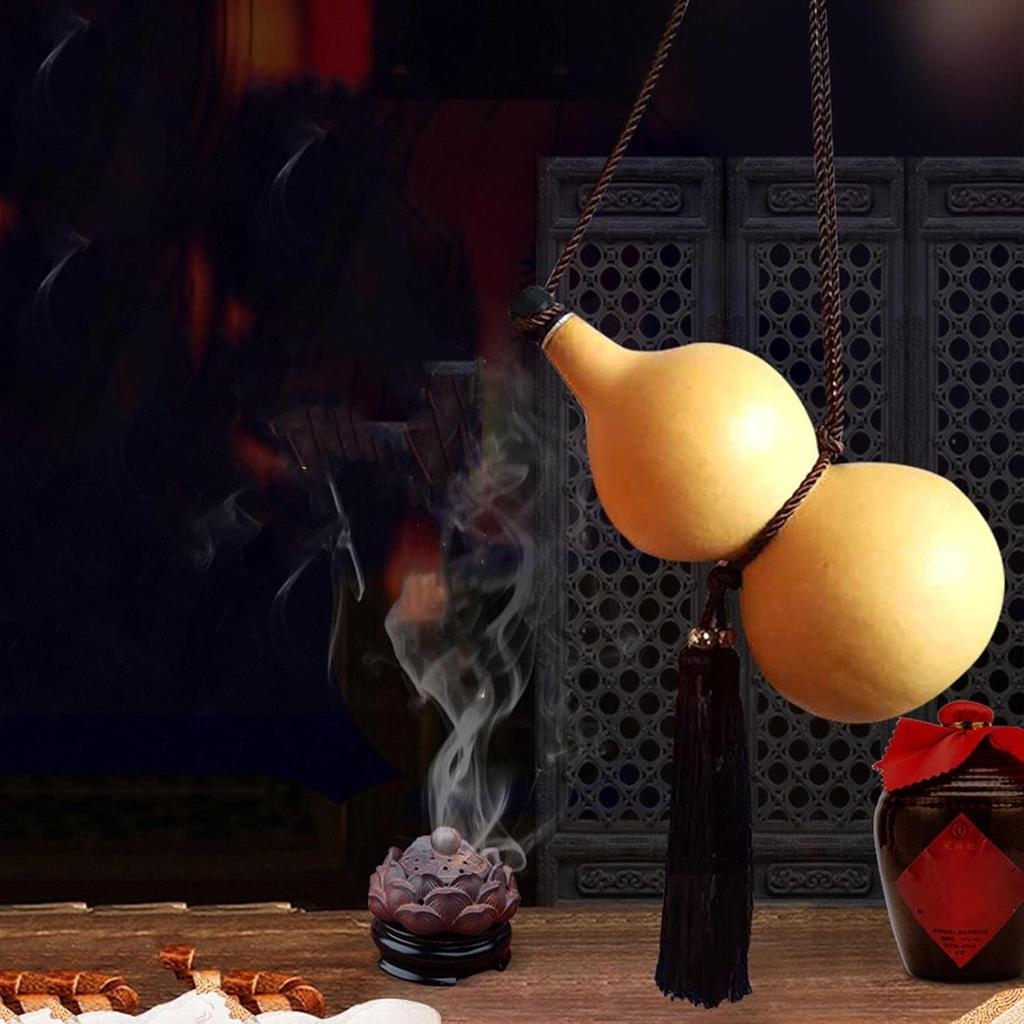 Fenteer Dried Gourd Water Bottle, Portable Water Bottle Water Gourd Flagon Gourd Jug for Camping, Gourd Craft Calabash Ornament Decoration for Home