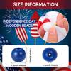 10/20/40 pieces of wooden material red, blue, white circular wooden beads patriotic wooden beads loose craft beads DIY jewelry home decoration