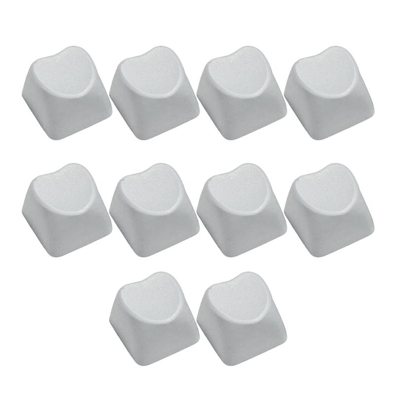 10PCS Heart Shape Keycaps 1U Layout Ergonomic PBT Construction for Mechanical Keyboards