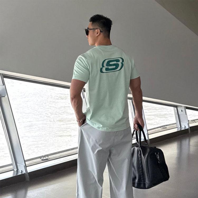 Skechers Casual Fashion Comfortable Letter Basic Logo Printed Round Neck Short Sleeve T-Shirt Unisex tops L225U197-06BE