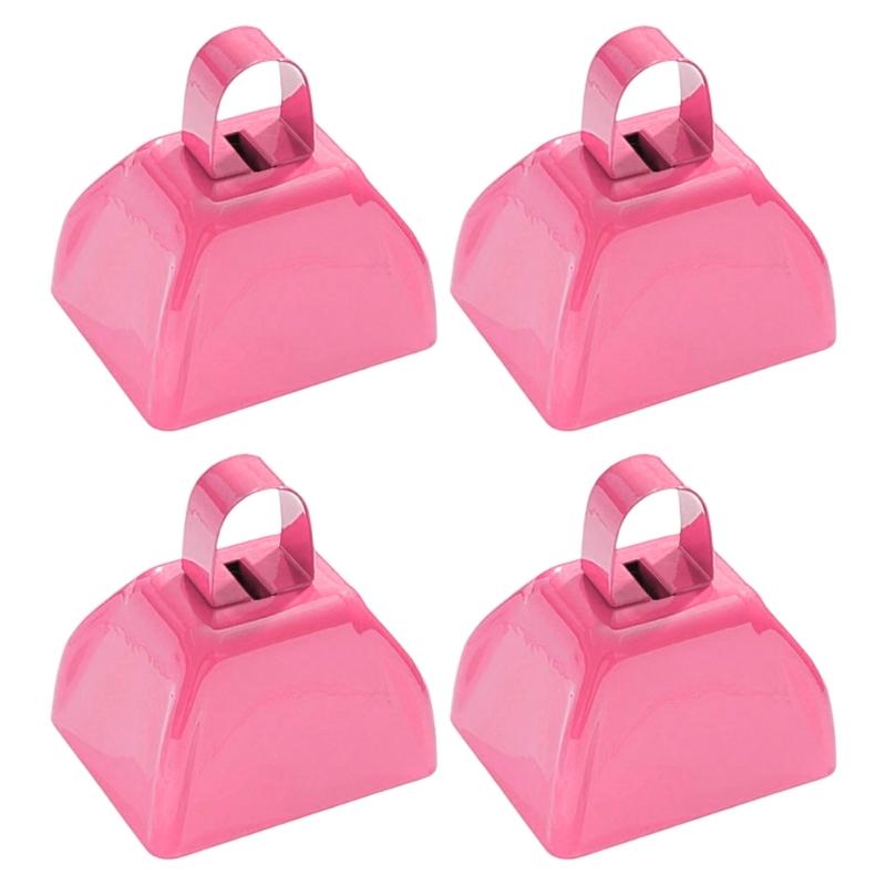 Pack of 4 Mini Metal Cowbell Set Colorful Color Antirust Fade Proof Ideal for Sports Festivities and Long Term Use