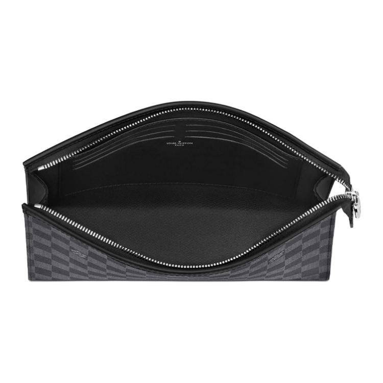 Louis Vuitton Pochette Voyage MM Schwarz Damier Graphite Canvas Herren Taschen N41696