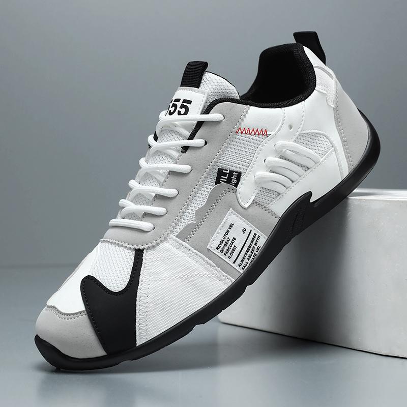 Leather Running Shoes Men Casual Shoes Outdoor Breathable Man Walking Lightweight Comfortable White Sneakers Tennis Sport Shoes