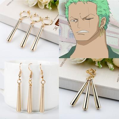 Japanese Anime One-piece Theme Roronoa Zoro Earrings Fashion Cartoon Jewelry Accessories Gifts for Friends and Fans AVE