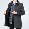 Cashmere Coat Men's Mid-length Thickened Removable Down Liner Jacket Middle-aged and Elderly Dad's Wool Woolen Top