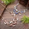 New color painting oil hollow geometric line alloy necklace, women's exaggerated irregular line necklace