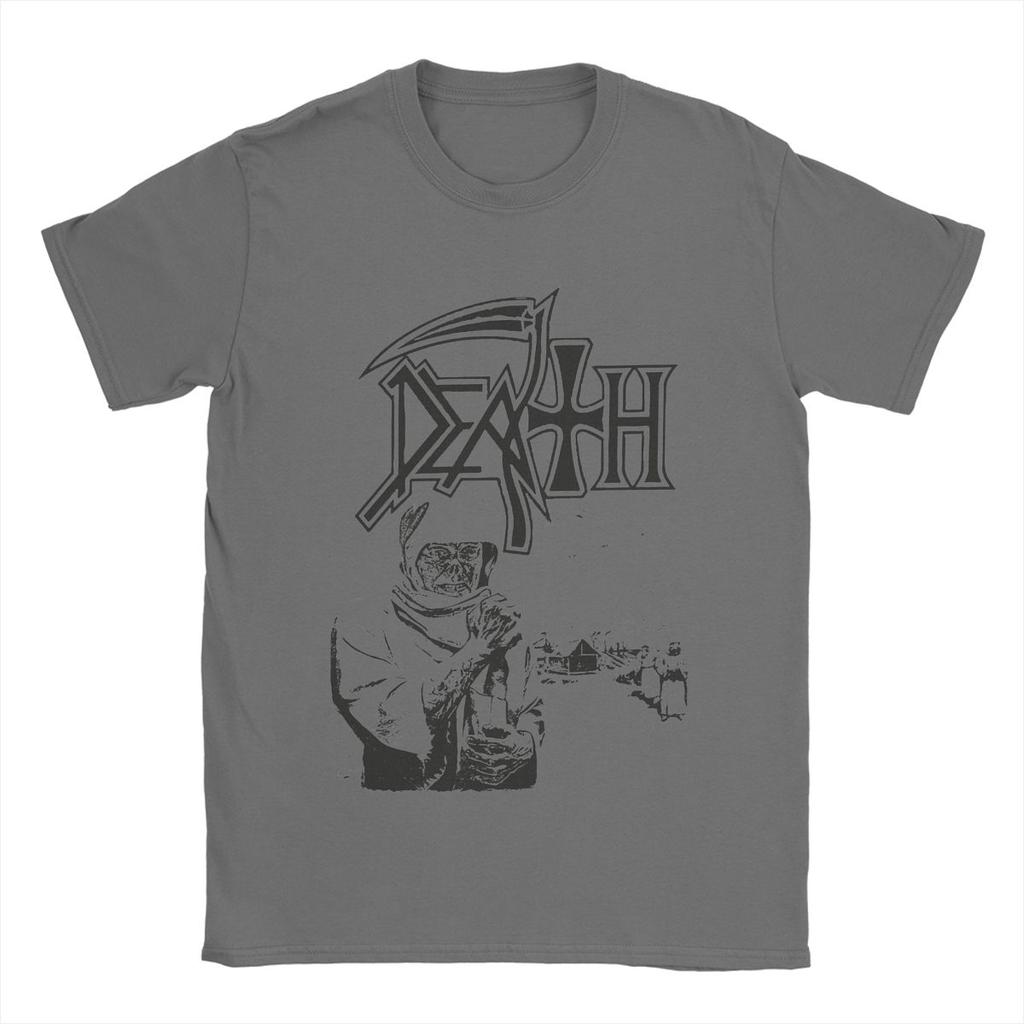 Death T Shirt for Men Pure Cotton Novelty T-Shirt Crew Neck Band Tees Short Sleeve Clothes Summer