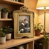Tabletop Picture Frame Vintage Resin Ornate Design for Desk, Shelf