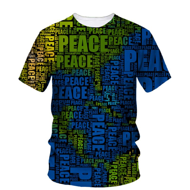 Summer New Fashion Graphic T-shirt Neutral Trend Creative Color Printed Casual Round Neck Short Sleeve T-shirt