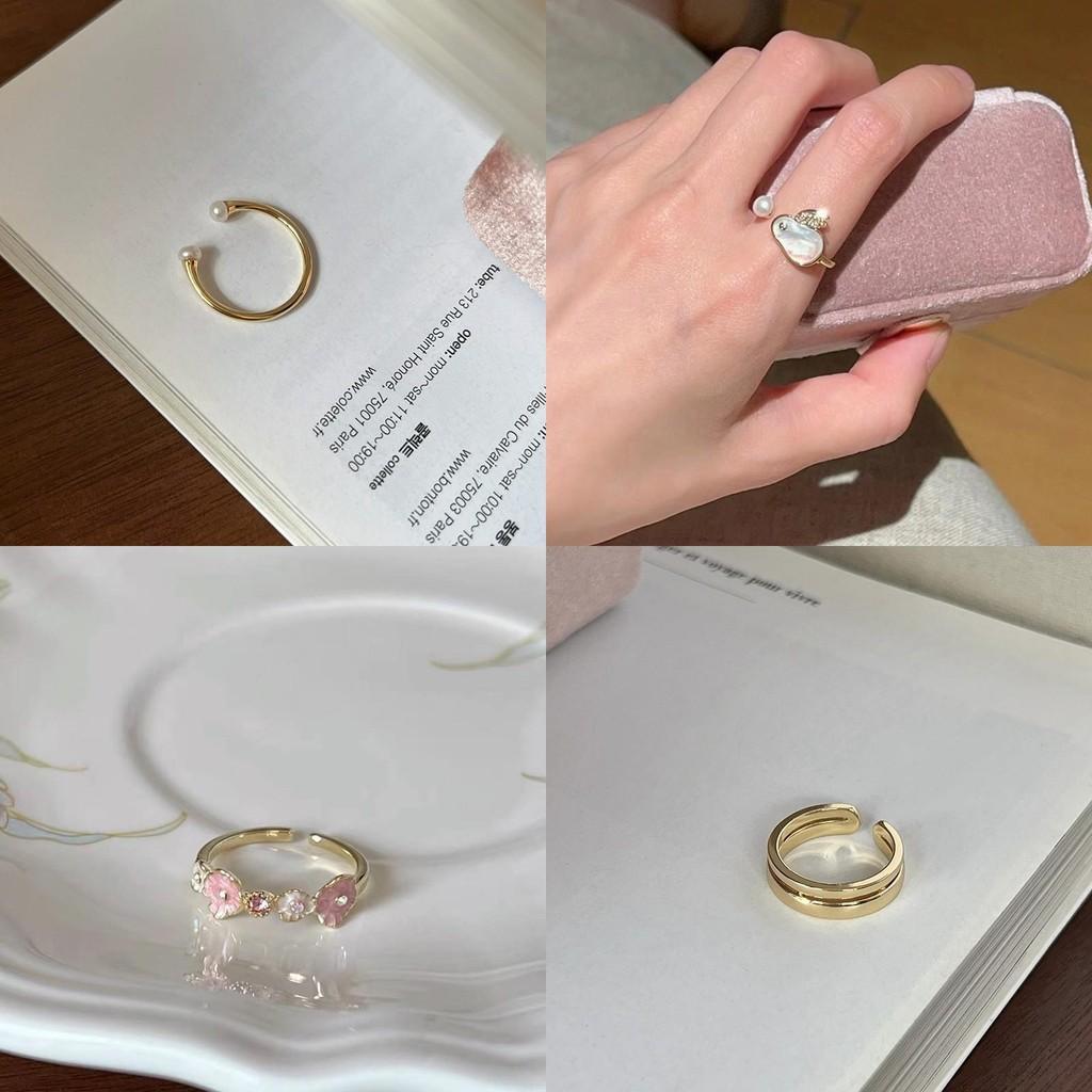 Stylish S925 Pure Silver Ring Featuring Distinctive Flower And Pearl Elements