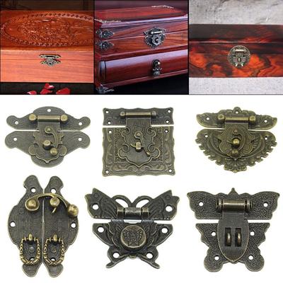 Decorate Brass Hook Gift Box Decorative Case Household Buckle Furniture Lock Hasps Clasp Lock