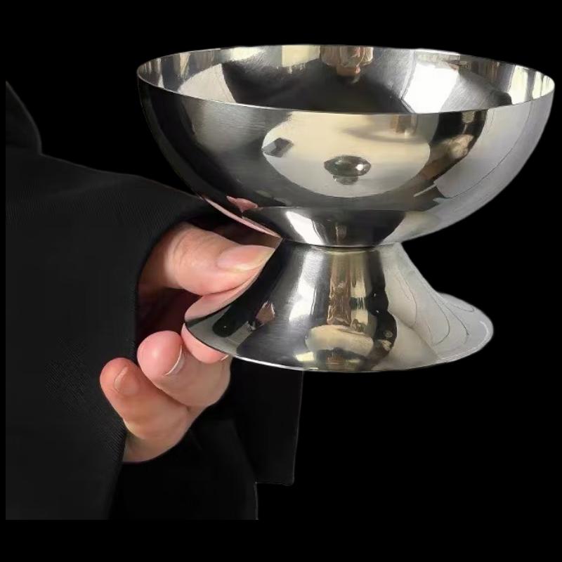 304 Stainless Steel High-Foot Dessert Goblets (Set of 2)