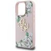 Guess Grained Roses Big 4G Logo Case For iPhone 16 Pro Pink