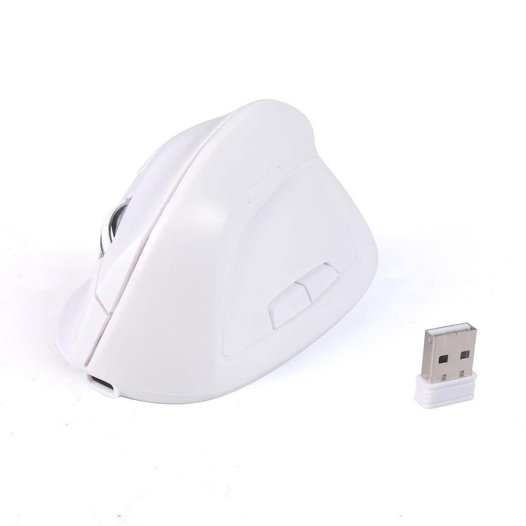 Vertical Mouse, Wireless, Bluetooth & 2.4G, USB, 3-Mode, Vertical, Quiet, 6 Buttons, Optical, Compact, Type-C Rechargeable, Ergonomic, Right-Handed,