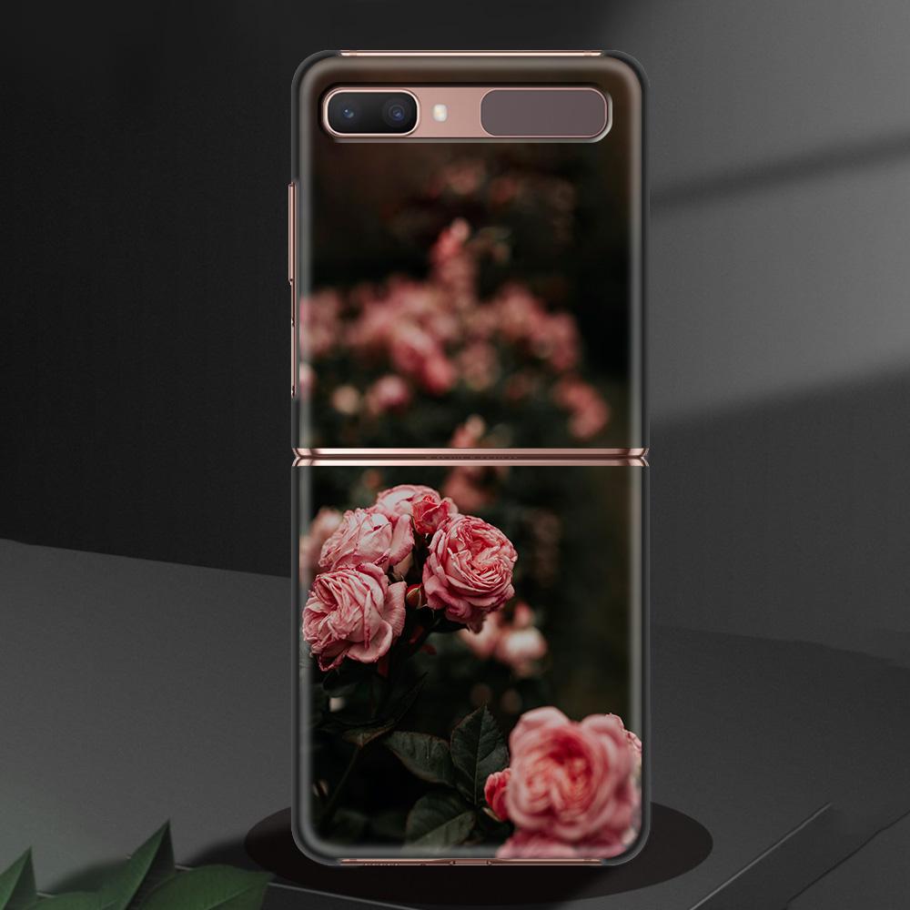 

Яркий черный жесткий чехол с розовыми цветами для Samsung Z Flip Z Flip3, чехол для телефона Galaxy Z Flip 5G, складной чехол Bcak Samsung Z Flip3 5G