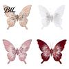 Elegant Christmas Garland Decorations Velvet Butterfly Ornaments, Artificial Glitter Sequins Xmas Tree Three Dimensional Ornaments Decoration