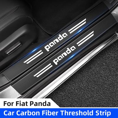 1/4/5Pcs Carbon Fiber Car Door Sill Sticker Auto Door Threshold Protector Strip For Fiat Panda 2011 2008 2009 Coss4x4 Accessory