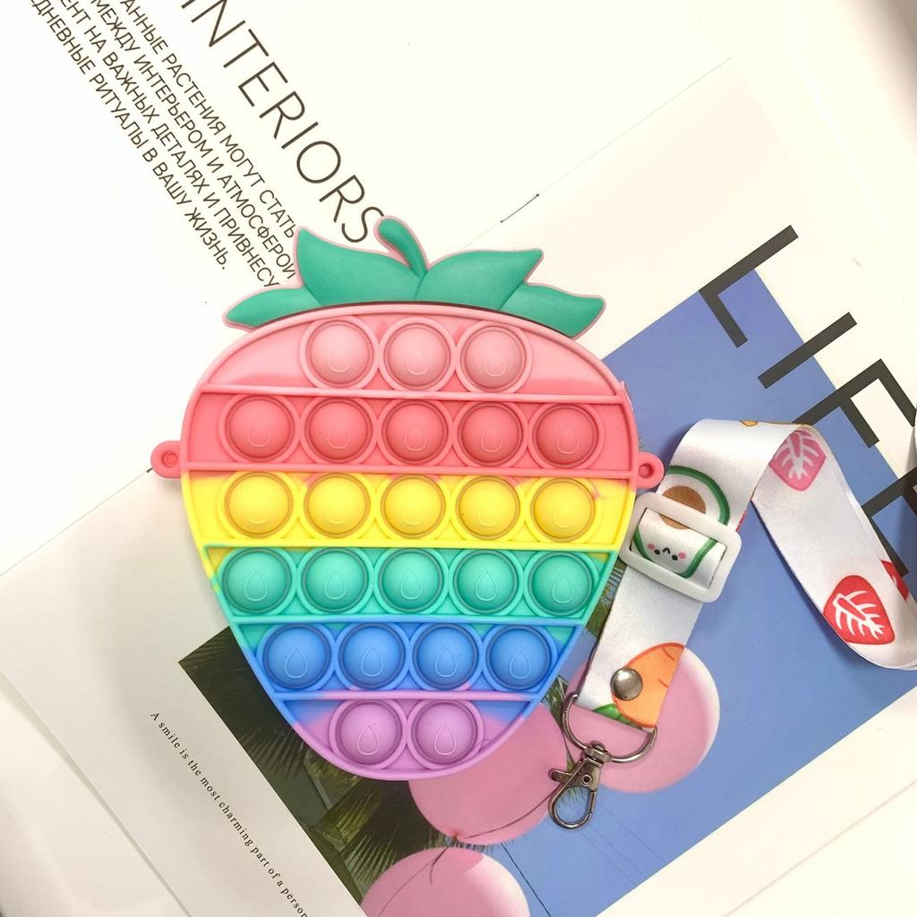 Cartoon Silicone Bubble Decompression Mobile Phone Bag Decompression Shoulder Bag Coin Purse