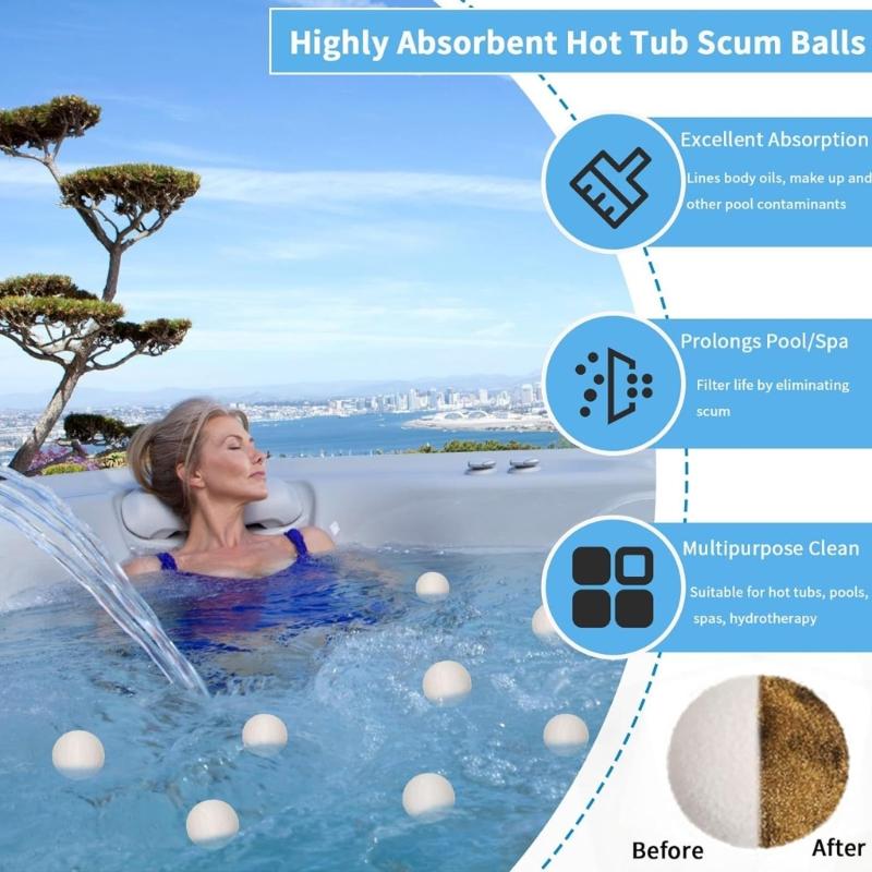 Reusable Hot Tub Oil Absorber Sponge Delicate Hot Tub Scum Sponge Balls Easy to Use Sponge Sphere Filter Lifes Boosters