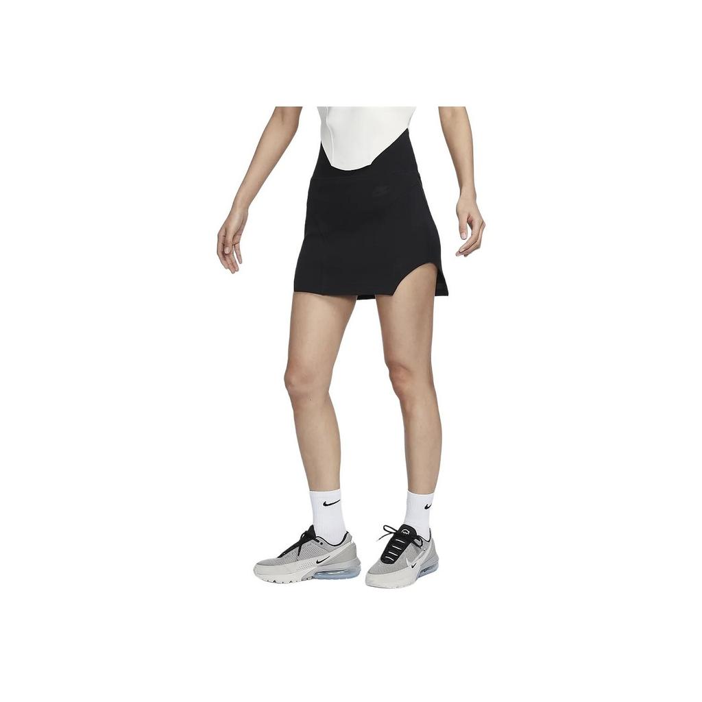 Nike Tech Fleece Comfort Stretch Knit High-Waist Casual Skirt Women bottoms Black FQ1853-010