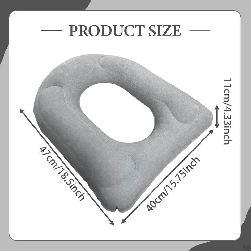 Air-Inflated Toilet Seat Support with Suction Cups for The Go