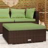 VidaXL Garden Footrest and Cushion Brown 70x70x30 Cm Poly Rattan 317558