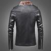 Herren-Lederjacke – PU-Motorrad-Stil mit warmem Samtfutter