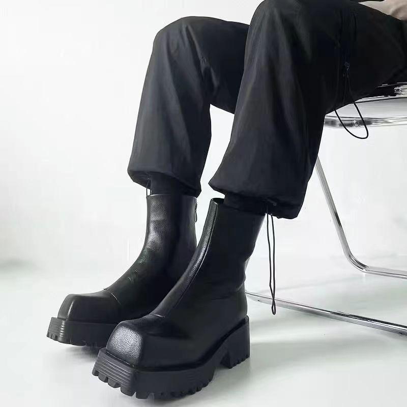 New Handmade Shoes Women's Luxury English Platform Chelsea Boots Men's Trendy Style High Top Short Boots