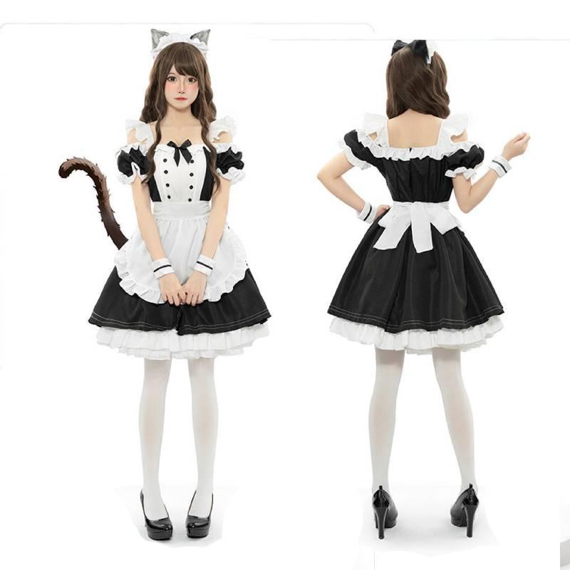 Anime Maid Cute Lolita Dress Cat Restaurant Uniform Christmas Halloween Cosplay