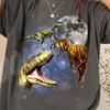 Retro Metriacanthosaurus Moon Shirt, Vintage Dinosaur Art Tee, Celestial Dino Aesthetic 90s Graphic Tshirt, Prehistoric Moonlit Nature Gift