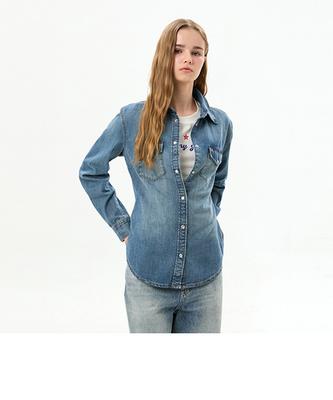Tamijinseu Cotton Regular Fit Denim Shirt (T32G6Nsh01Twt11A5)