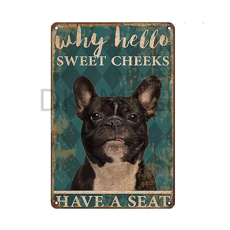 Dachshund Metal Tin Sign Tissue Dog Retro Vintage Bar Decor Wall Poster Golden Retriever Husky Plaque Home Decoration Style