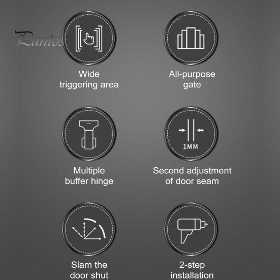 Kleiderschranktüröffner, universell, einfach zu installieren, Sicherheitsfeder, selbstschließendes Scharnier, zugfreier automatischer Türschließer